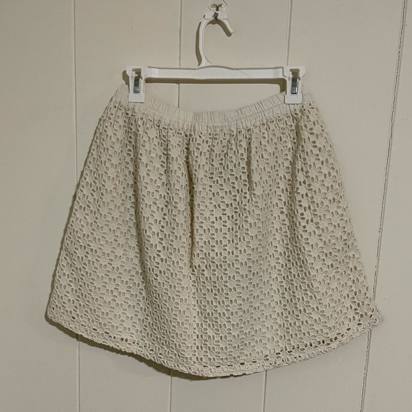 Lucky Brand Ivory White Eyelet Skirt Size - Small - Picture 5 of 8